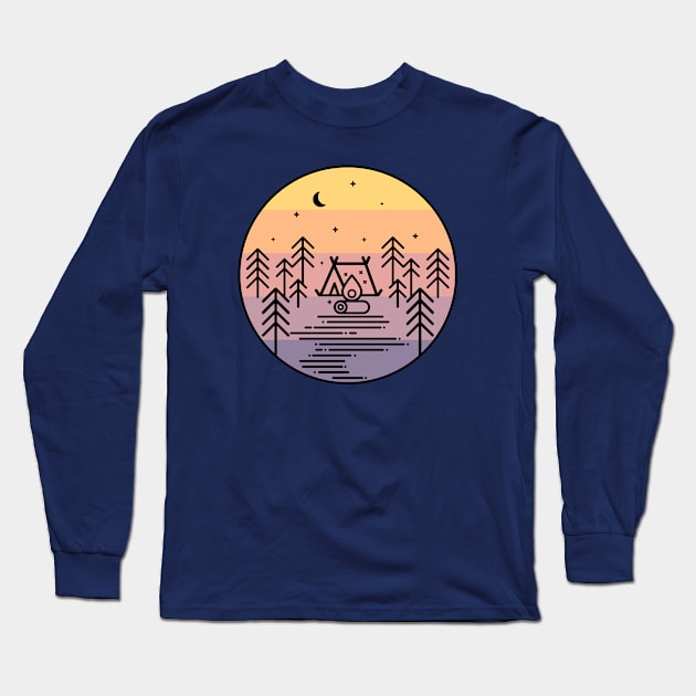 Sunset Camping Long Sleeve T-Shirt by rmtees